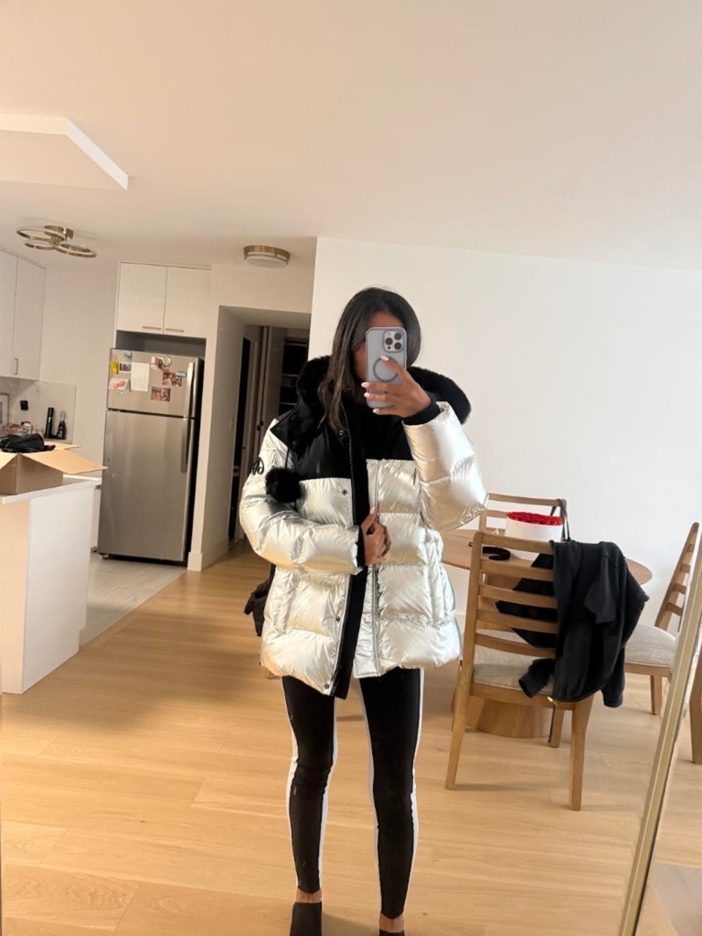 MOOSE KNUCKLES 3q Metallic Down Puffer Jacket